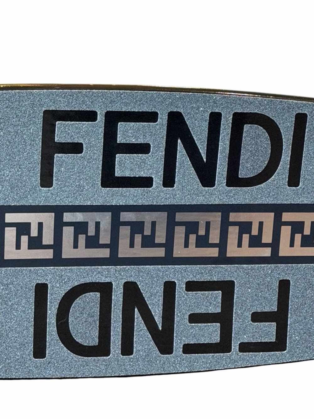 Fendi Gray-Blue Graphic Logo Skateboard Deck - Picture 6 of 14